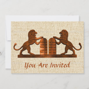 Convite Dez mandamentos e bares dos leões/bastão Mitzvah