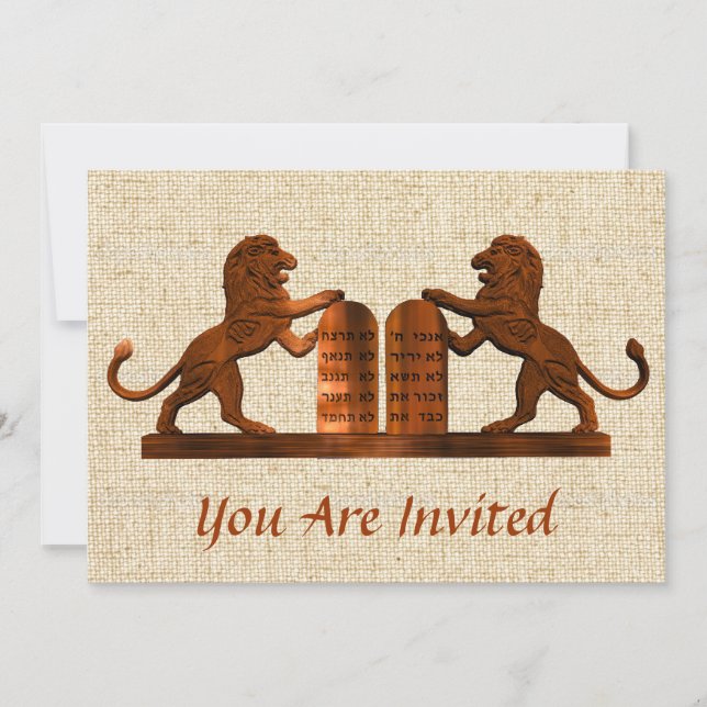 Convite Dez Mandamentos e Lions Bar/Bat Mitzvah (Frente)