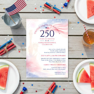 Convite Dia 4 de Julho Patriótico 250º Dia da Independênci