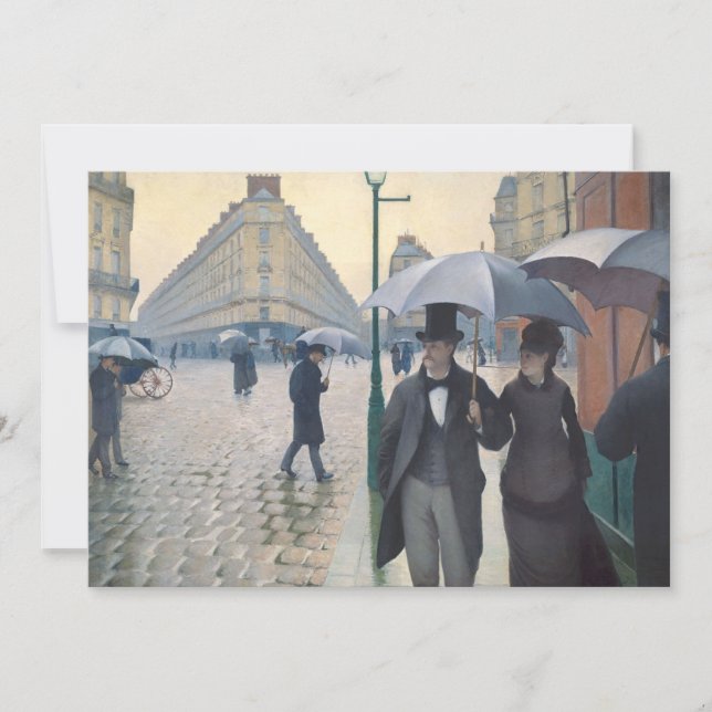 Convite Dia chuvoso da rua de Gustave Caillebotte | Paris (Frente)