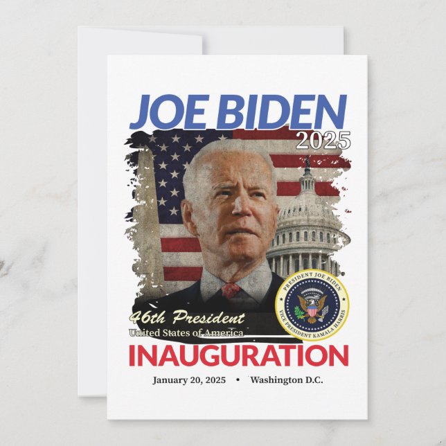Convite Dia da Inauguração 2025, Joe Biden View Party (Frente)