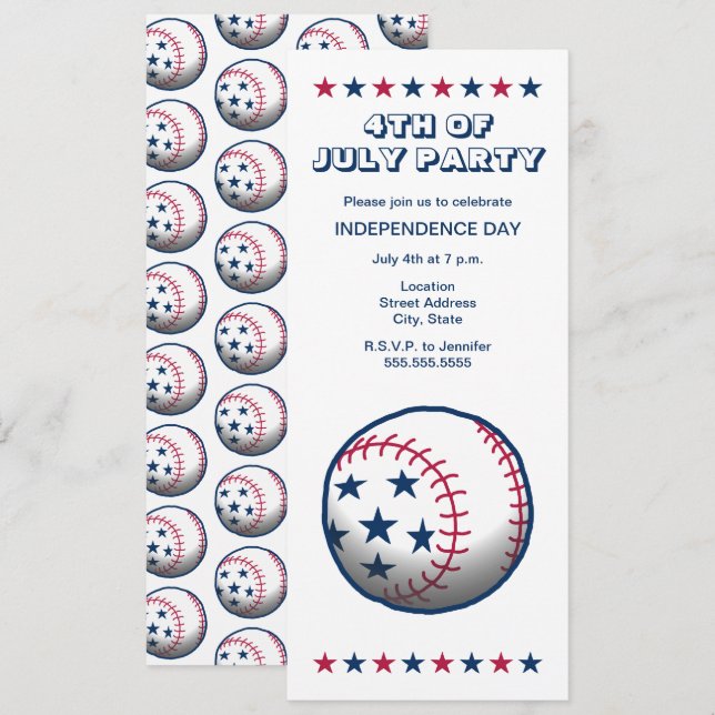 Convite Dia da Independência do Baseball (Frente/Verso)