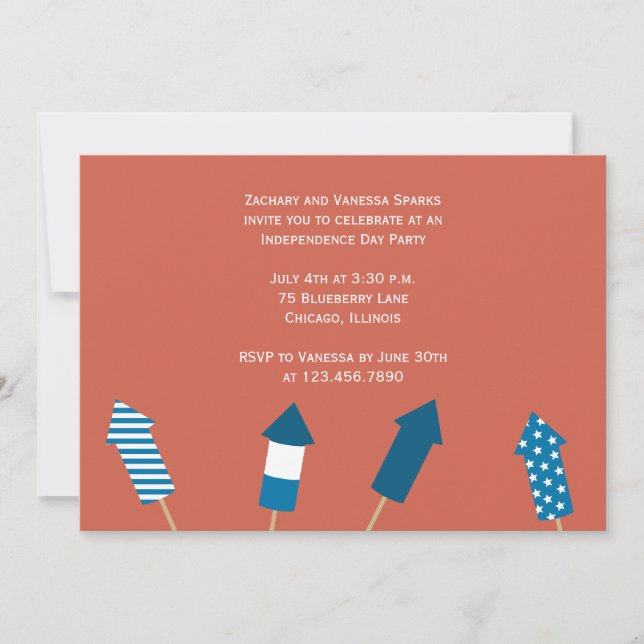 Convite Dia da Independência do Fireworks (Frente)