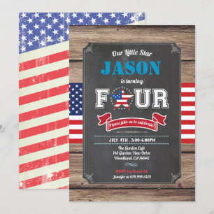 Convite Dia da Independência Menino do 4º aniversário que 