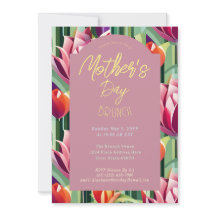 Dia da Mãe Floral Colorida Brunch Mauve Rosa