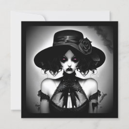 Convite Dia das Bruxas da Garota Gótica