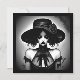 Convite Dia das Bruxas da Garota Gótica