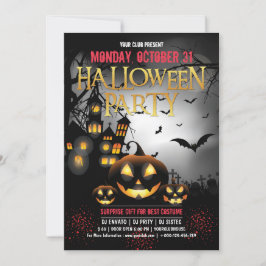 Convite Dia das Bruxas de Assombração Escuro Spooktacular