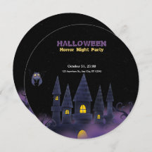 Dia das Bruxas de Brincadeira Preta Roxo (círculo