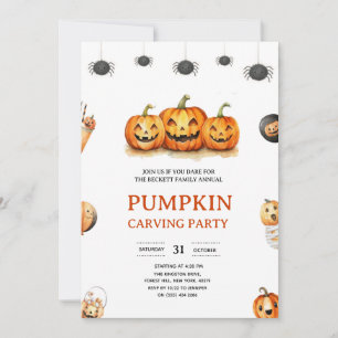 Convite Dia das Bruxas do Festa de Pumpkin da Família Anua