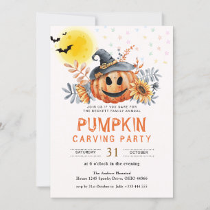 Convite Dia das Bruxas do Festa de Pumpkin da Família Anua