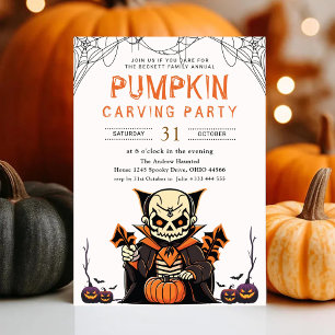 Convite Dia das Bruxas do Festa de Pumpkin da Família Anua