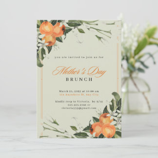 Convite Dia das Mães Elegantes Laranja e Verde