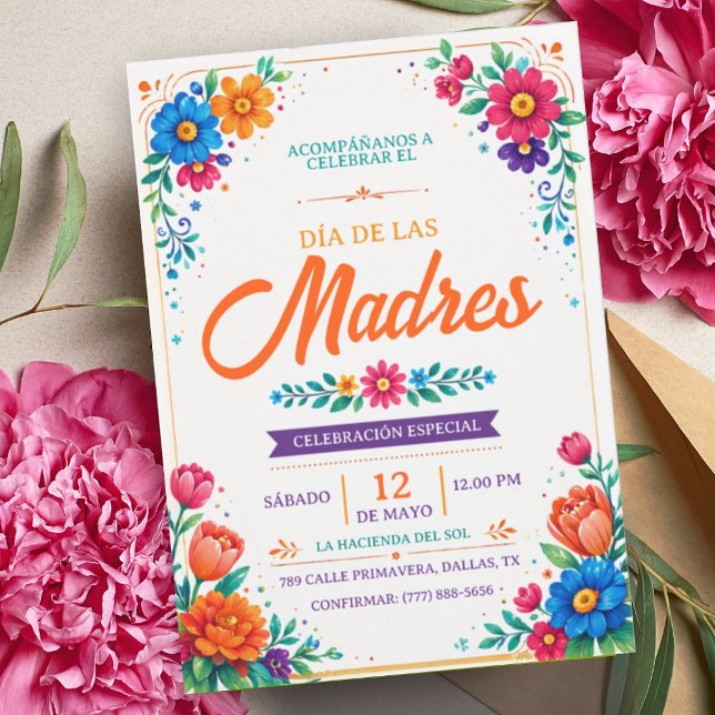 Convite Dia das Mães | Floral Fiesta Latina (Día de las Madres | Fiesta Latina Floral Invitation)