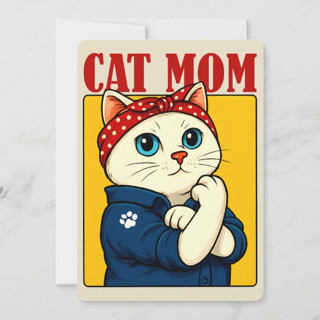 Convite Dia das Mães Mamãe Gata (Frente)