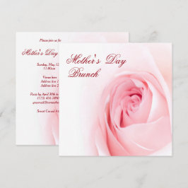 Convite Dia das Mães Rosa Suave Romântica