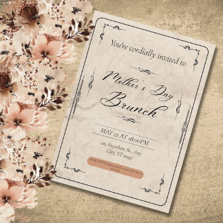 Convite Dia das Mães Vintage, Celebrando a Mamãe, Um Dia E