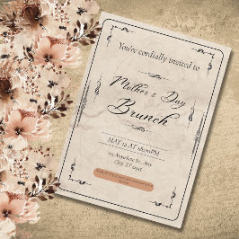 Convite Dia das Mães Vintage, Celebrando Mamãe, Um Dia Esp
