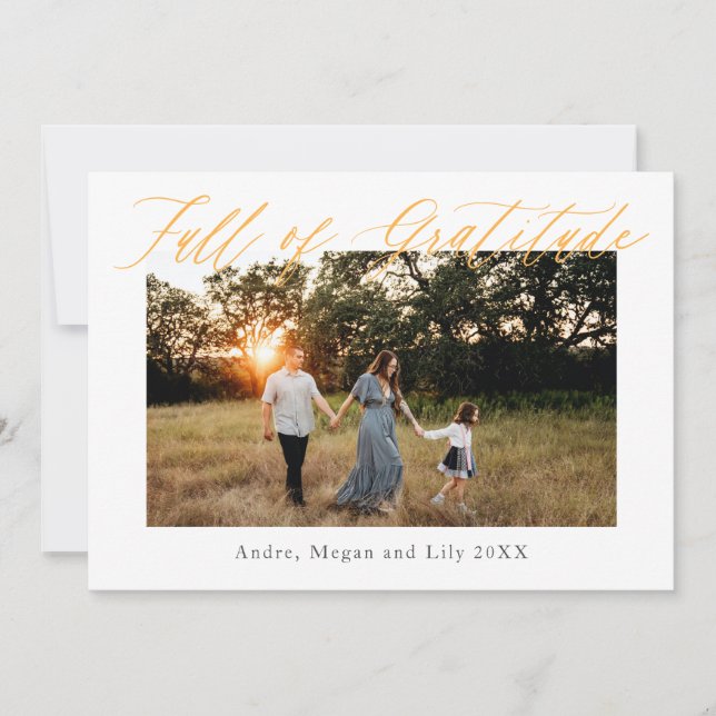 Convite Dia de Ação de Graças Cheio de Gratidão (Frente)