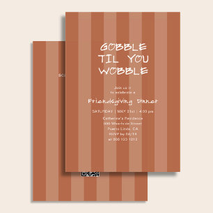Convite Dia de Ação de Graças Friendsgiving Gobble Wobble