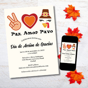 Convite Dia de Ação de Graças Paz Amor Turquia