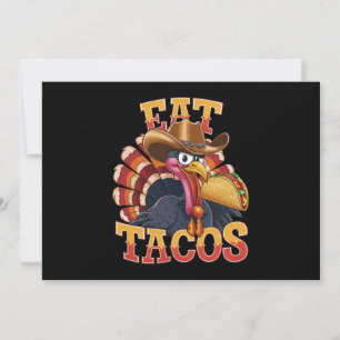 Convite Dia de Ação de Graças Peru Comer Tacos  Mexicano D