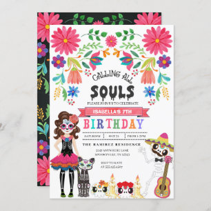 Convite Dia de Aniversário do Dia das Bruxas Mortas