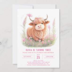Convite Dia de Aniversário do Jardim das Vacas da Highland
