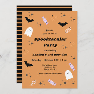 Convite Dia de Aniversário Spooktacular do Dia das Bruxas 