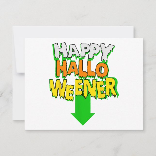 Convite Dia de as Bruxas engraçado Feliz Halloweener (Frente)