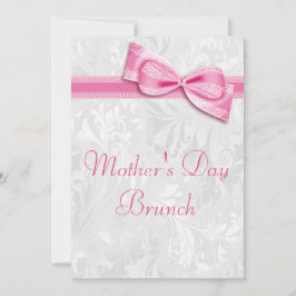 Convite Dia de as mães Brunch Damask e Arco Pink Faux