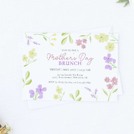 Convite Dia de as mães Brunch Soft Floral Watercolor Paste