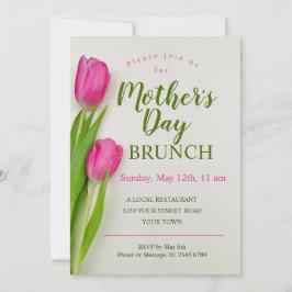 Convite Dia de as mães Brunch Tulip Floral