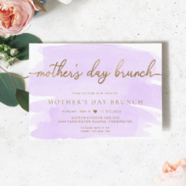 Convite Dia de as mães de Aquarela Purple Lilac Brunch