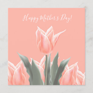 Convite Dia de as mães feliz! Flores de Tulipas de Pêsse