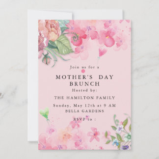Convite Dia de as mães floral elegante
