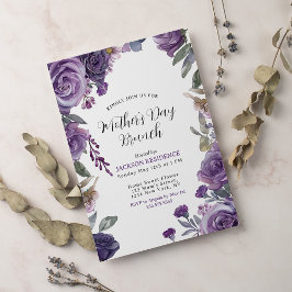 Convite Dia de as mães Floral Purple Elegante Brunch