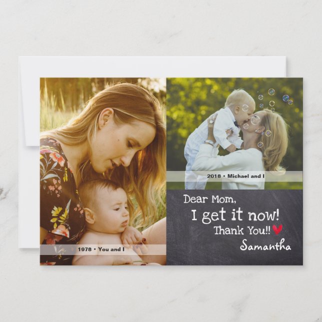 Convite Dia de as mães, Fotos Personalizadas (Frente)