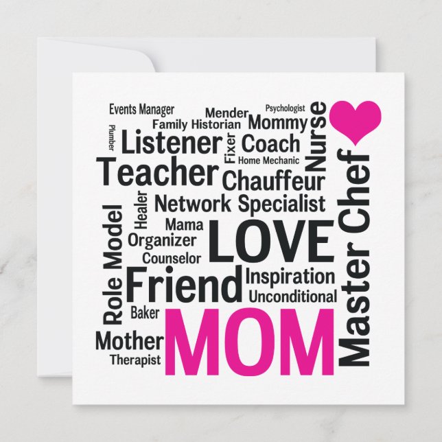 Convite Dia de as mães ou aniversário para uma mãe maravil (Verso)