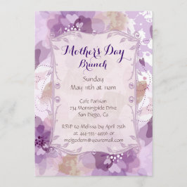 Convite Dia de as mães Roxo Blossomo Brunch