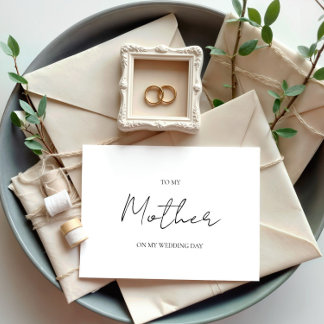 Convite Dia De Casamento Minimalista Para A Minha Mãe Cart