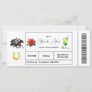 Convite Dia de Derby "Rumo ao Altar" Bilhete para Chá de N
