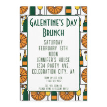 Dia de Galentines Brunch Mimosas Retro