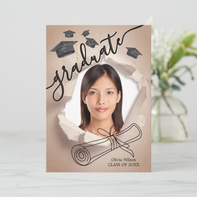 Convite Dia de Graduação (Em pé/Frente)