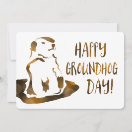 Convite dia de groundhog feliz