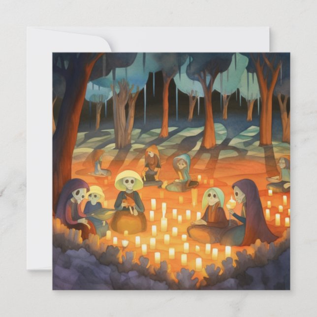 Convite Dia de los Muertos "Candlelit Resting Place" (Frente)