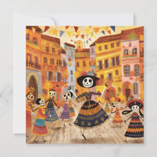 Convite "Dia de los Muertos", Canvas Colorida do Crânio