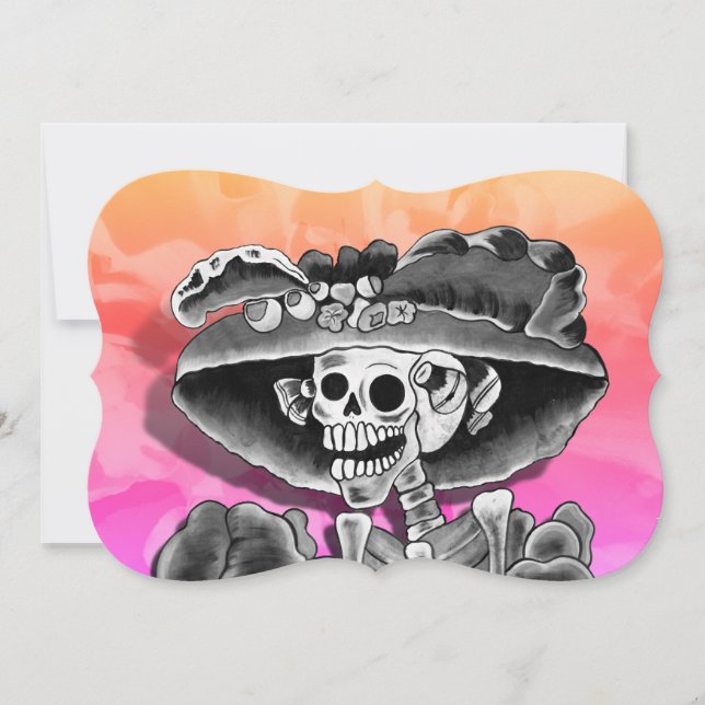 Convite Dia de los Muertos Caveira   (Frente)