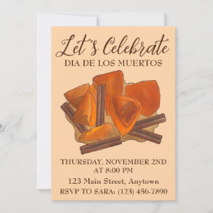 Convite Dia De Los Muertos Comida Mexicana Calabaza en Tac