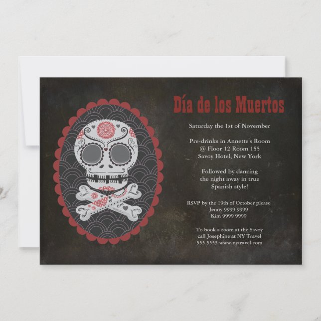 Convite Dia de Los Muertos Convidado do Partido Morto (Frente)